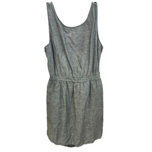 Gap Linen‎ Blend Mini Dress Sleeveless Tie Back Casual Blue Size L
